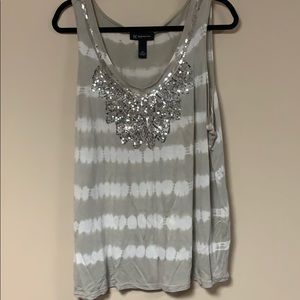 INC International Concepts Tops - grey & white tye-dye tank INC International Concepts Tops - grey & white tye-dye tank